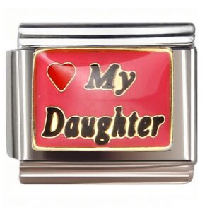 My Daughter Heart Design Italian Charms Bracelet