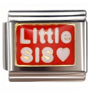 Little SIS Heart Design Italian Charms Bracelet