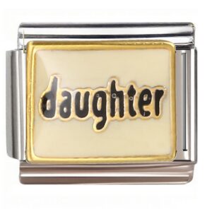 Daughter Word Design Italian Charms Bracelet