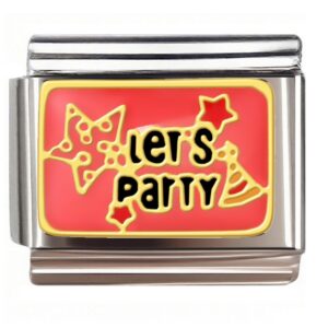 Let's Party Party Hat & Stars Italian Charms Bracelet