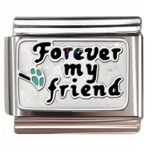 Forever My Friend Paw Print Italian Charms Bracelet