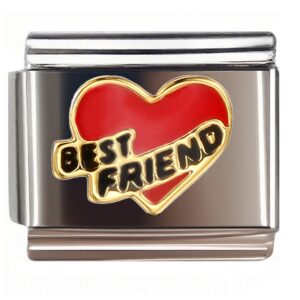 Best Friend Heart Italian Charms Bracelet