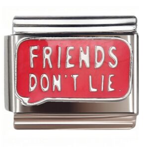 Friends Don't Lie Speech Bubble Italian Charms Bracelet