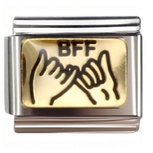 BFF Clasped Hands Italian Charms Bracelet