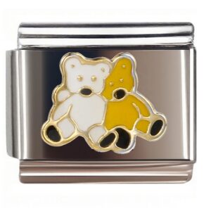 Two Friends Bears Italian Charms Bracelet