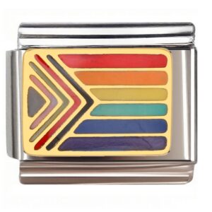 Rainbow Arrow Design Italian Charms Bracelet