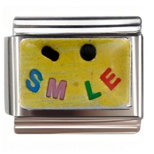 Colorful SMILE Face Italian Charms Bracelet