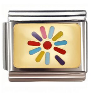 Rainbow Sunburst Italian Charms Bracelet