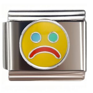 Yellow Sad Emoji Italian Charms Bracelet