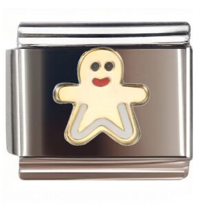 Happy Gingerbread Man Italian Charms Bracelet