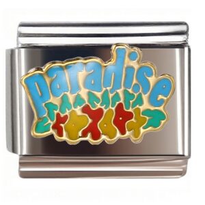 Paradise Colorful Tropical Design Italian Charms Bracelet