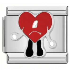 Melting Sad Heart Italian Charms Bracelet