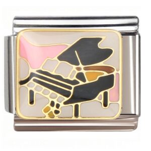 Geometric Grand Piano Art Italian Charms Bracelet