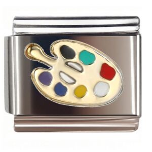 Colorful Artist Palette Italian Charms Bracelet