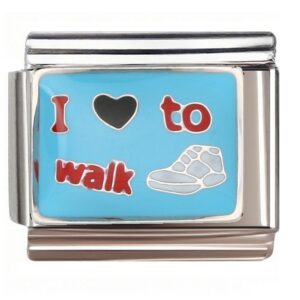 I Love to Walk Sneaker Italian Charms Bracelet