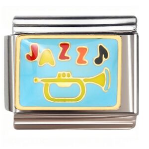 Jazz Trumpet & Music Note Italian Charms Bracelet