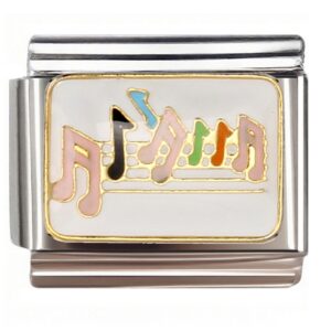 Rainbow Music Notes Italian Charms Bracelet