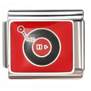 Play Pause Vinyl Record Italian Charms Bracelet