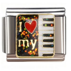 I Love My Piano Italian Charms Bracelet