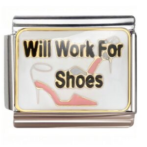 Will Work For Shoes Heels Italian Charms Bracelet