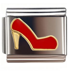 Red Gold High Heel Italian Charms Bracelet
