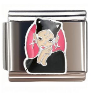 Vampire Pin-up with Pink Bow Italian Charms Bracelet