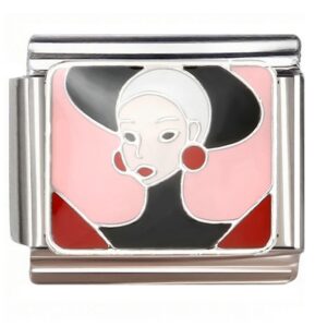 Geometric Red-Eared Sexy Woman Italian Charms Bracelet