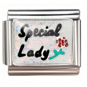 Special Lady Red Flower Italian Charms Bracelet