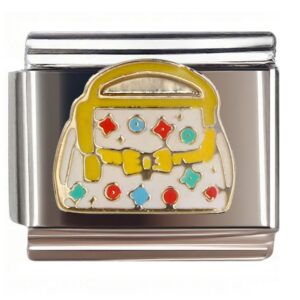 Colorful Handbag Enamel Pin Italian Charms Bracelet
