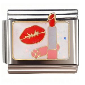 Sexy Red Lips Lipstick Italian Charms Bracelet