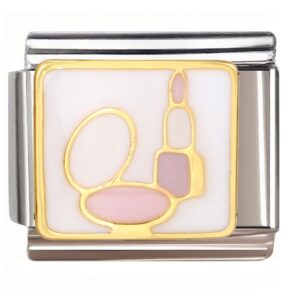 Pink Cosmetic Duo Italian Charms Bracelet
