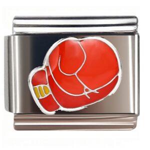 Red Boxing Glove Italian Charms Bracelet