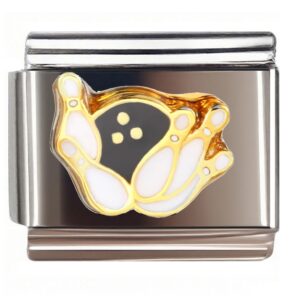 Golden Paw Print with Yellow Dots Italian Charms Bracelet