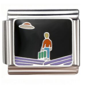UFO Traveler Design Italian Charms Bracelet