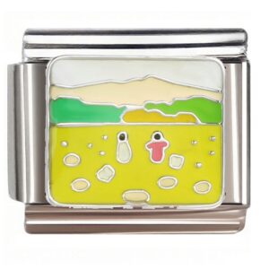 Yellow Field Cartoon Characters Italian Charms Bracelet