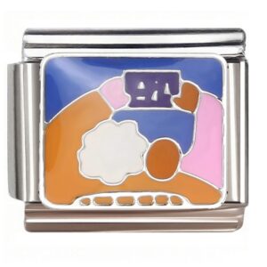 Geometric Cartoon Character Italian Charms Bracelet