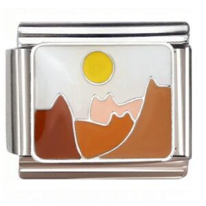 Sunset Mountain Silhouette Italian Charms Bracelet