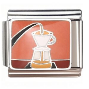 Coffee Dripper Pattern Italian Charms Bracelet