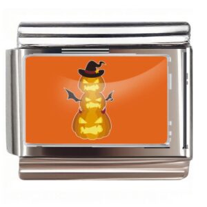 Witch Hat Pumpkin Stack Italian Charms Bracelet