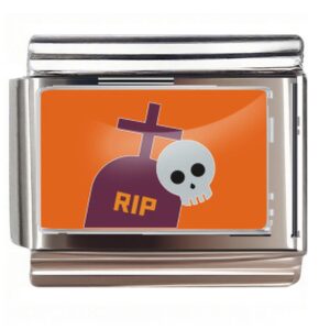RIP Skull & Tombstone Italian Charms Bracelet