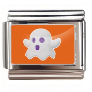 Purple-Eyed White Ghost Italian Charms Bracelet