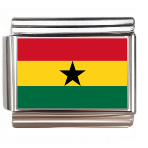 Flag of Ghana,fit 9mm Italian Charm Bracelet