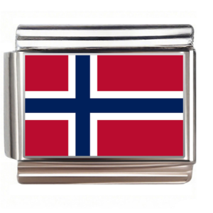 Flag of Norway,fit 9mm Italian Charm Bracelet