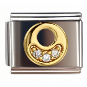 O Diamond Gold Letter Italian Charms Bracelet