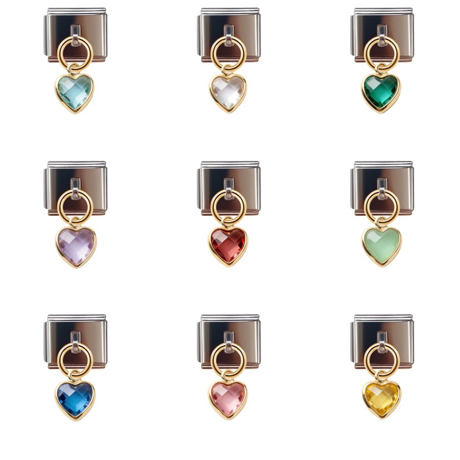Birthstone Heart Dangles