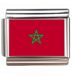 Morocco Flag Italian Charms Bracelet