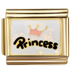 Princess Pink Crown Design Italian Charms Bracelet