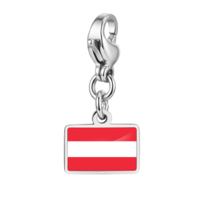 NOOFNO Austrian Flag Pendant Italian Charm Bracelet with Lobster Clasp