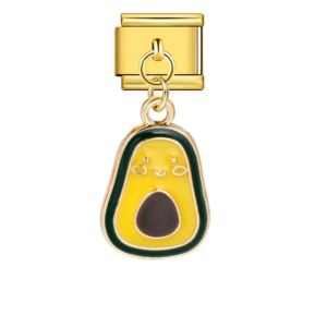 Yellow Avocado Face Pendant