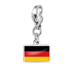 NOOFNO Italian Charm Bracelet with German Flag Pendant, Mirror Polished